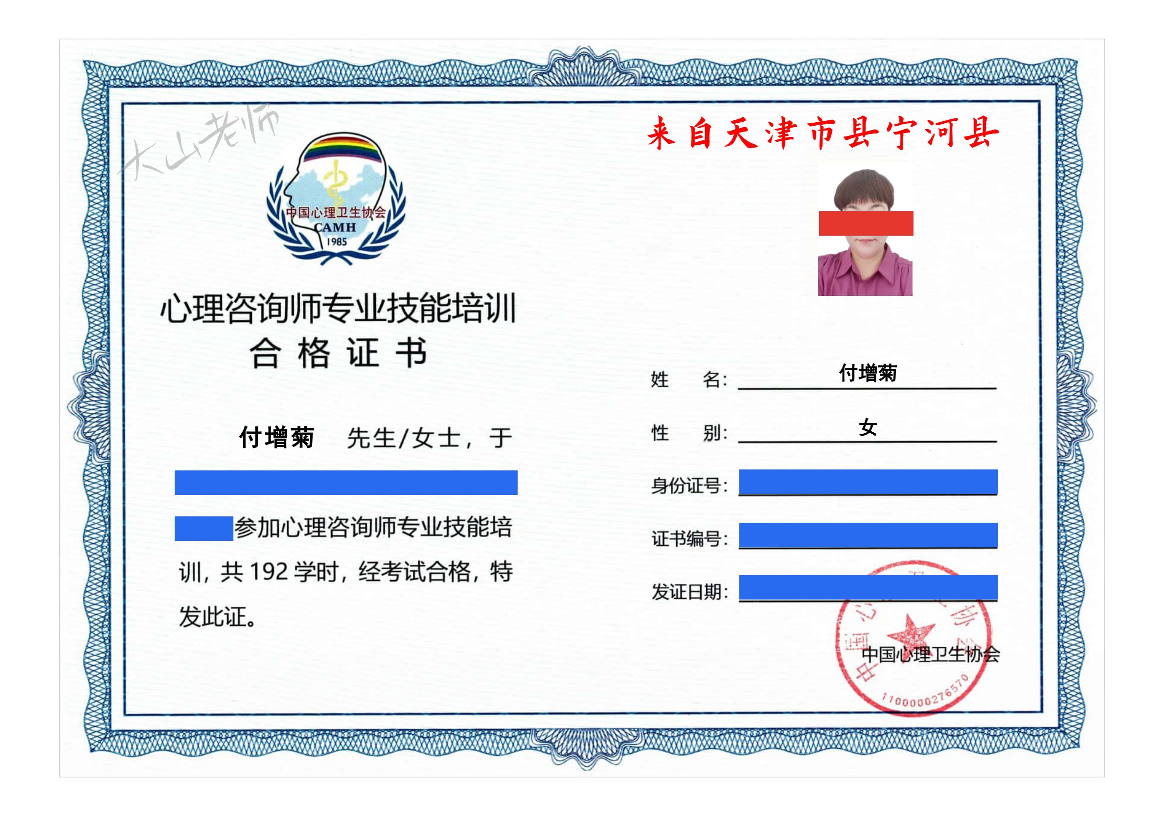 心理咨询师 - 中心协002（11-20）