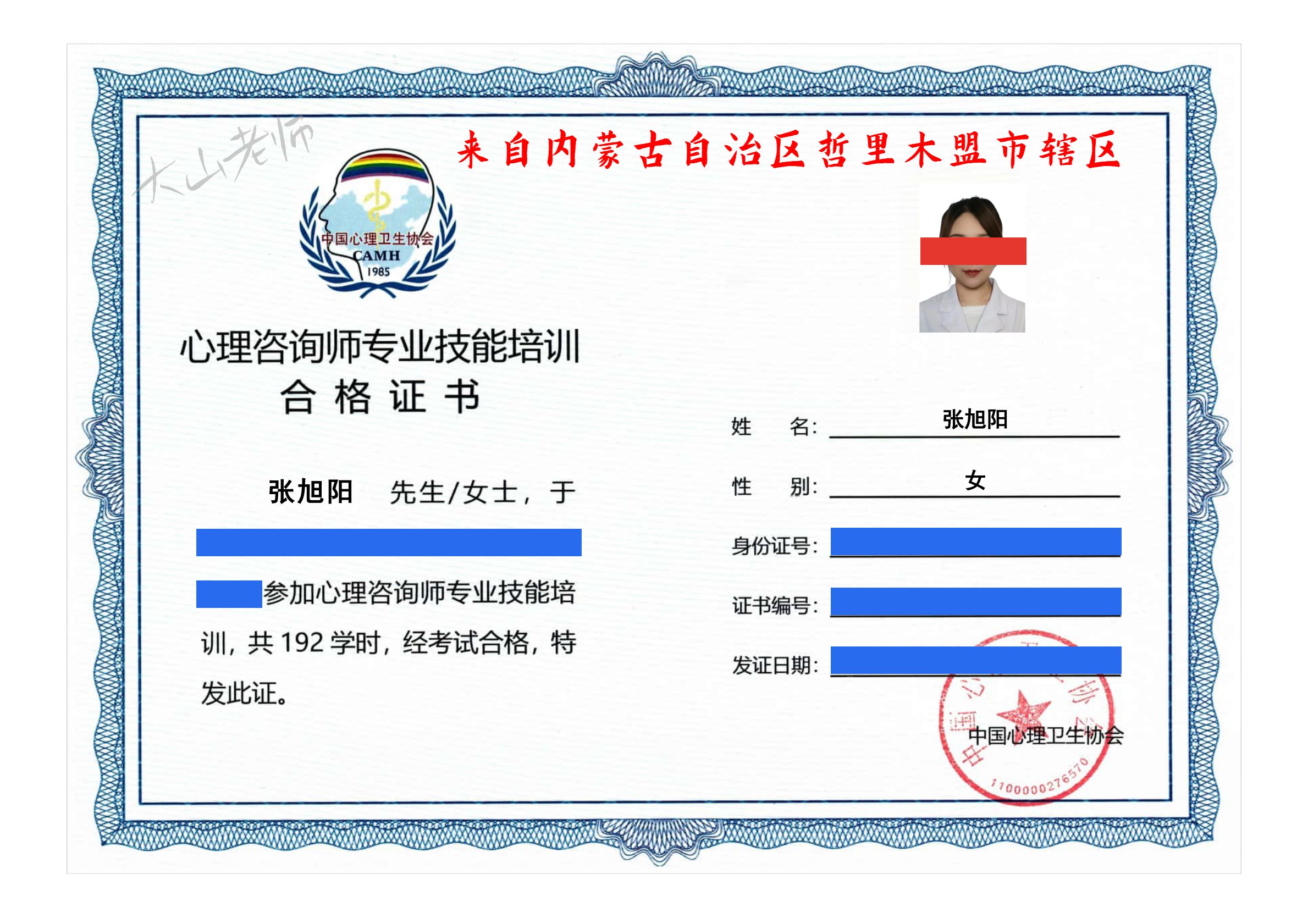 心理咨询师 - 中心协020（191-200）