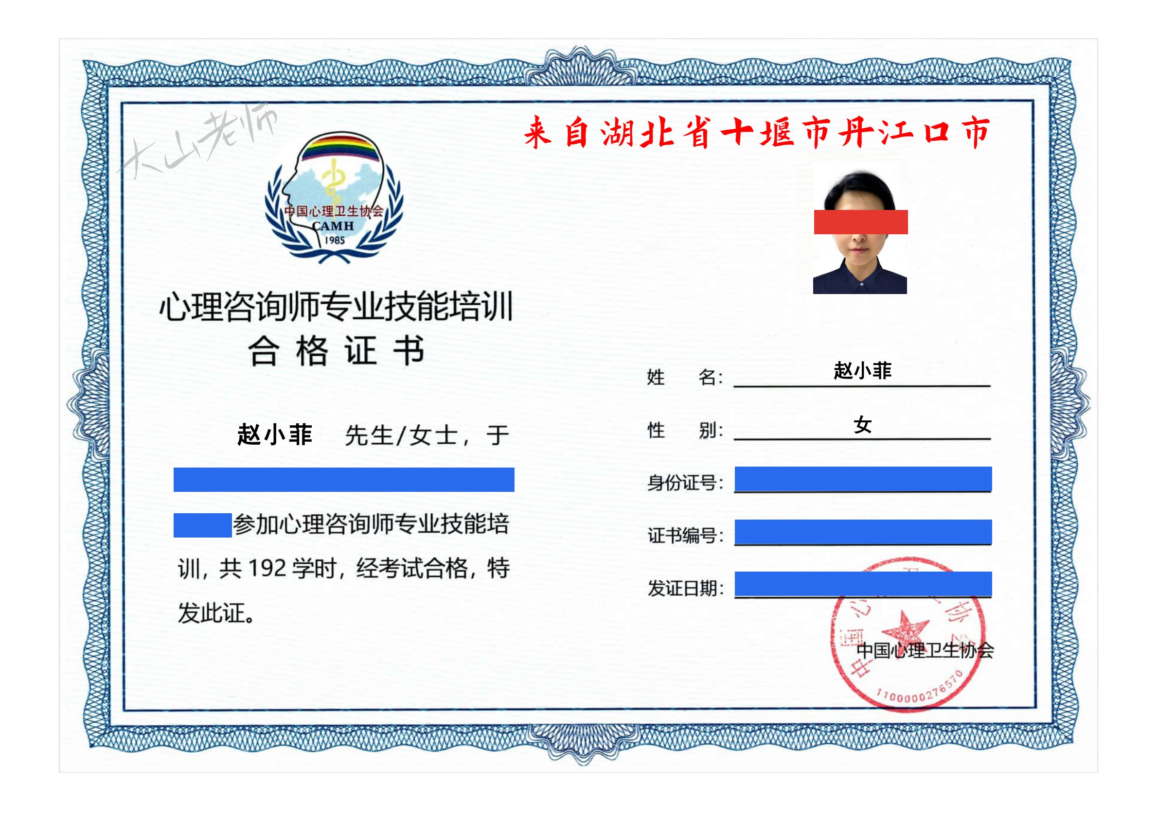 心理咨询师 - 中心协022（211-220）