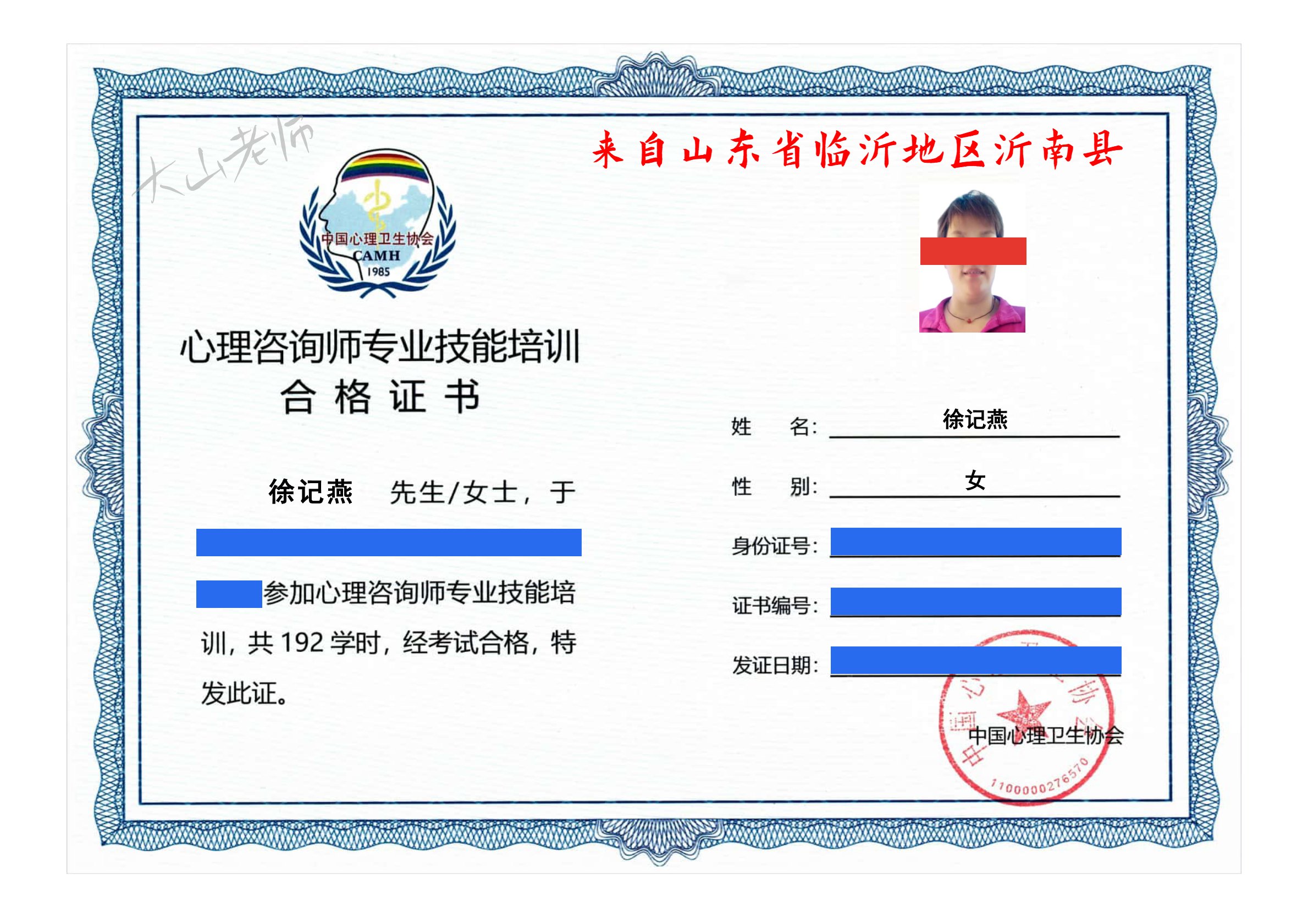 心理咨询师 - 中心协024（231-240）
