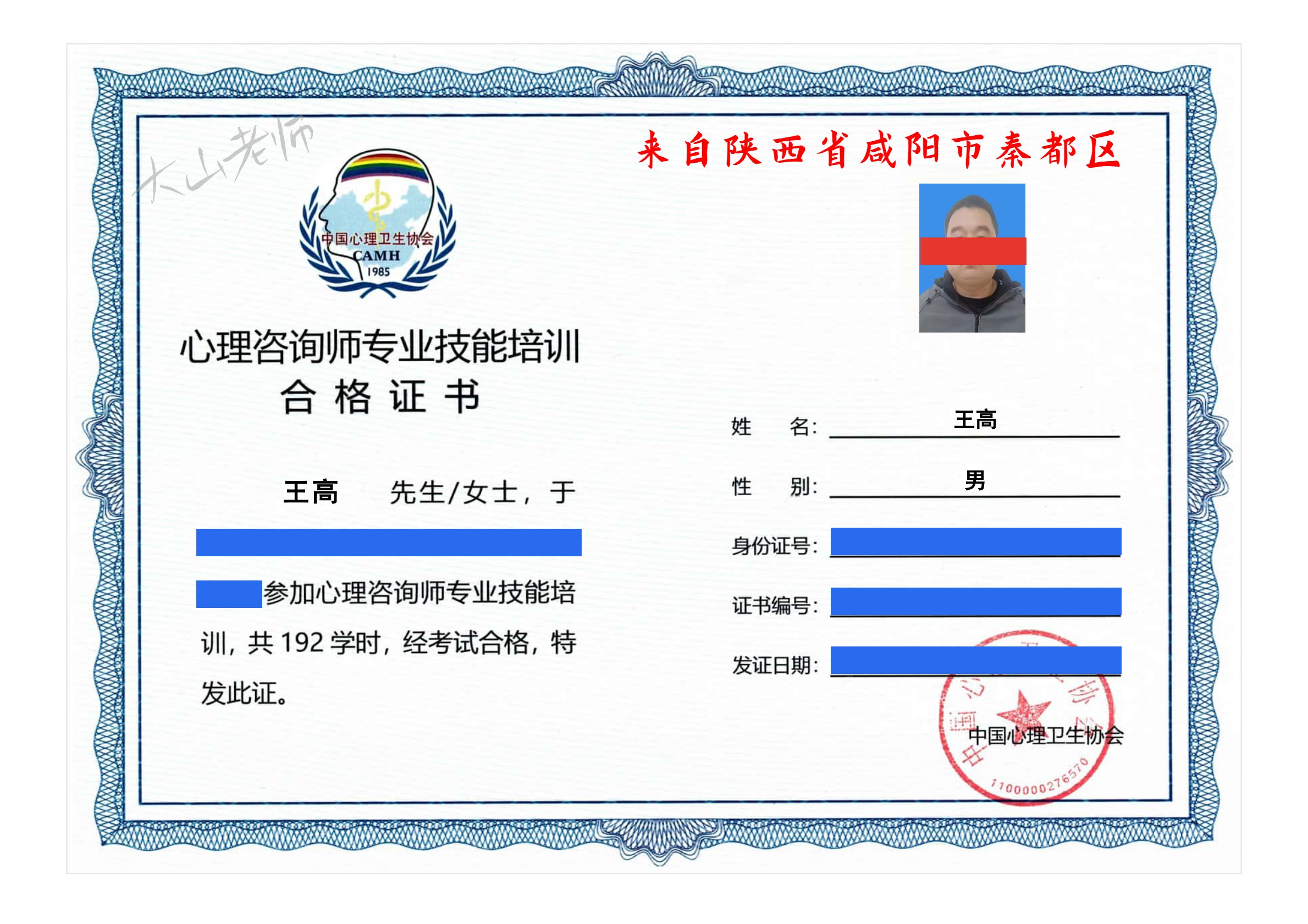 心理咨询师 - 中心协032（311-320）