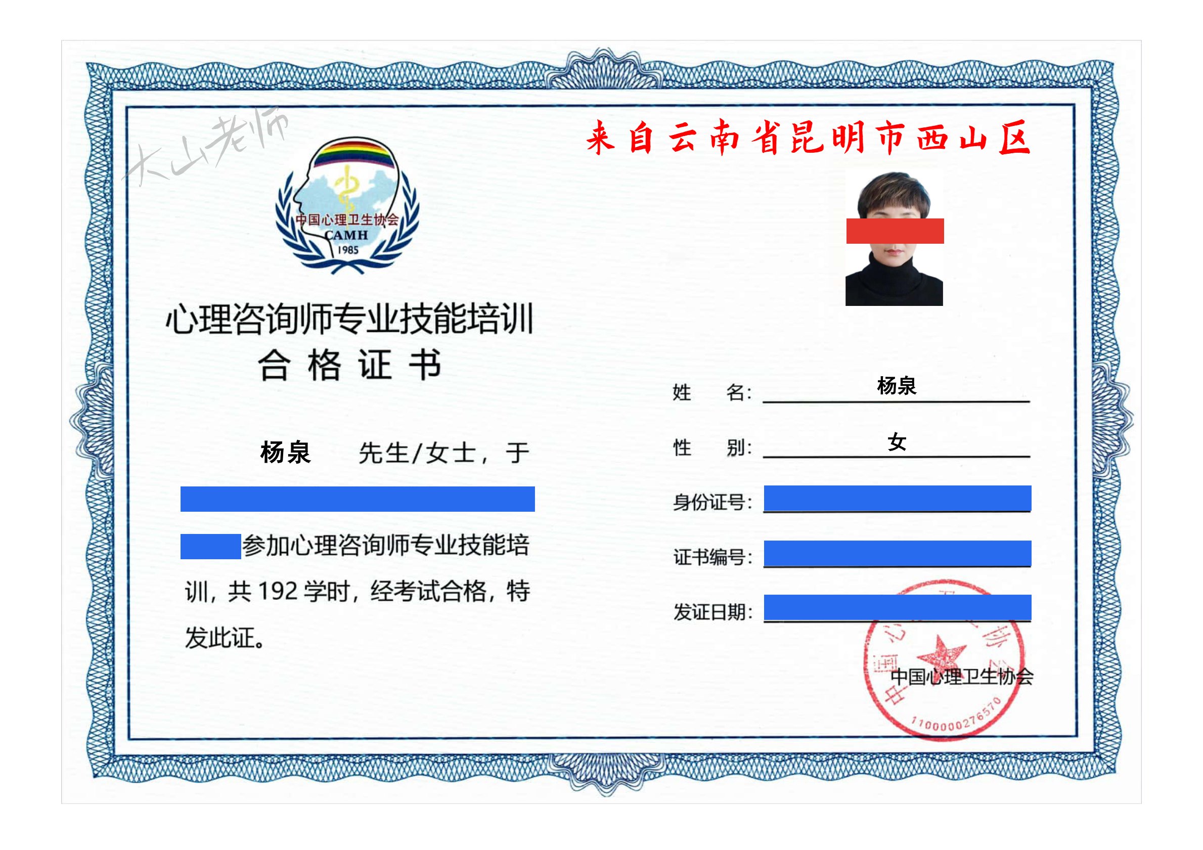心理咨询师 - 中心协010（91-100）