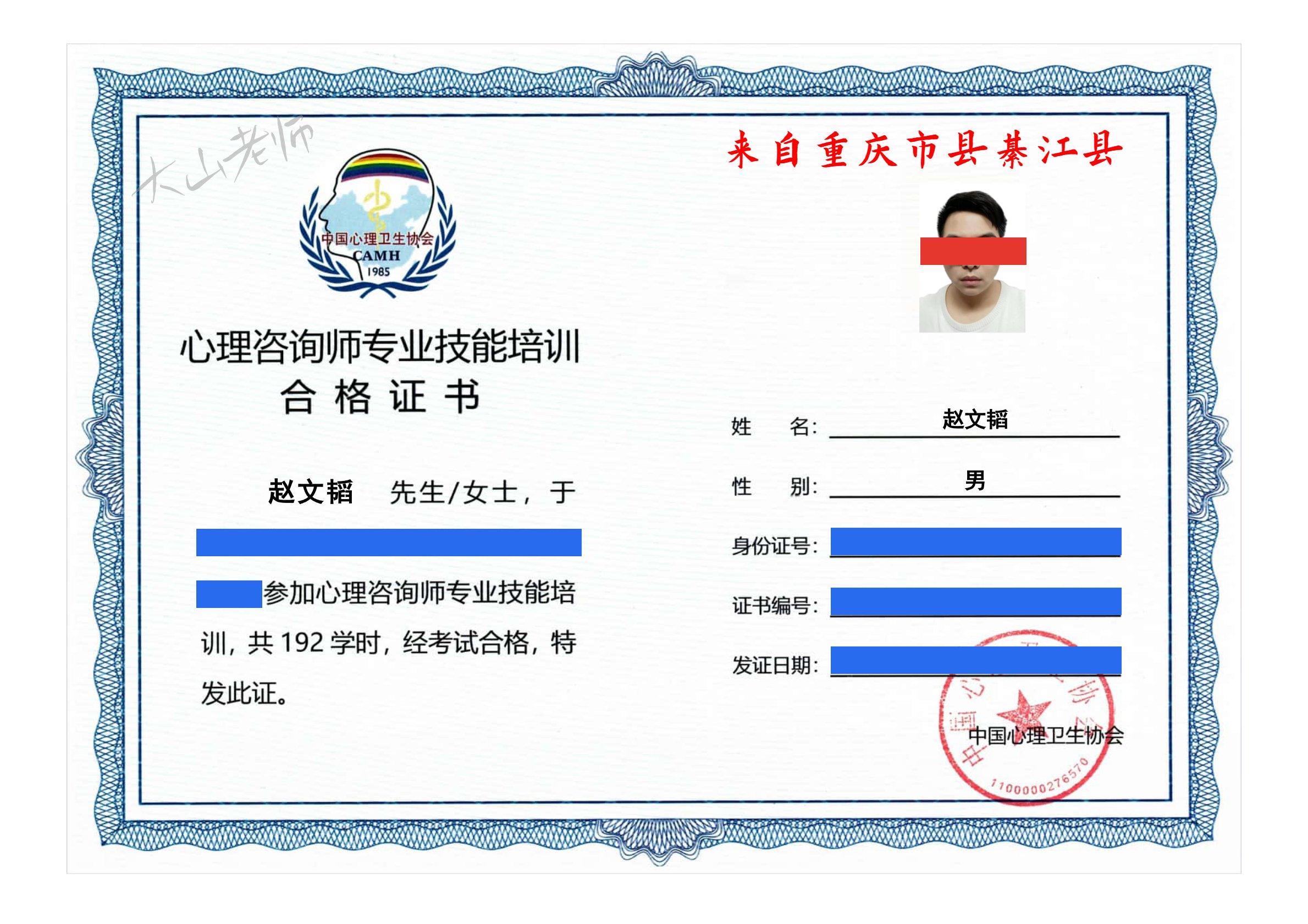 心理咨询师 - 中心协010（91-100）